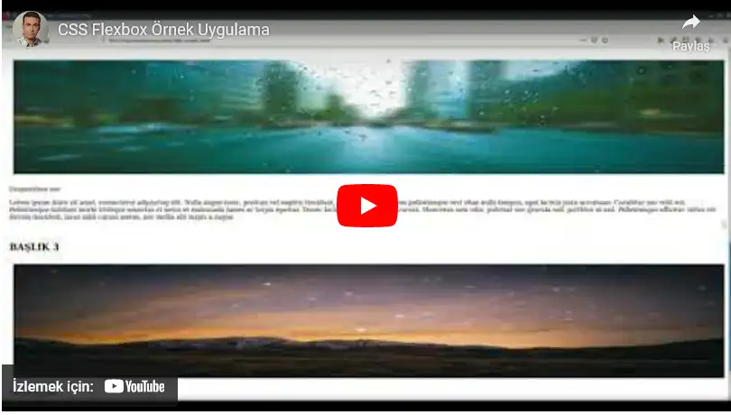 CSS Flexbox Örnek Uygulama Görseli