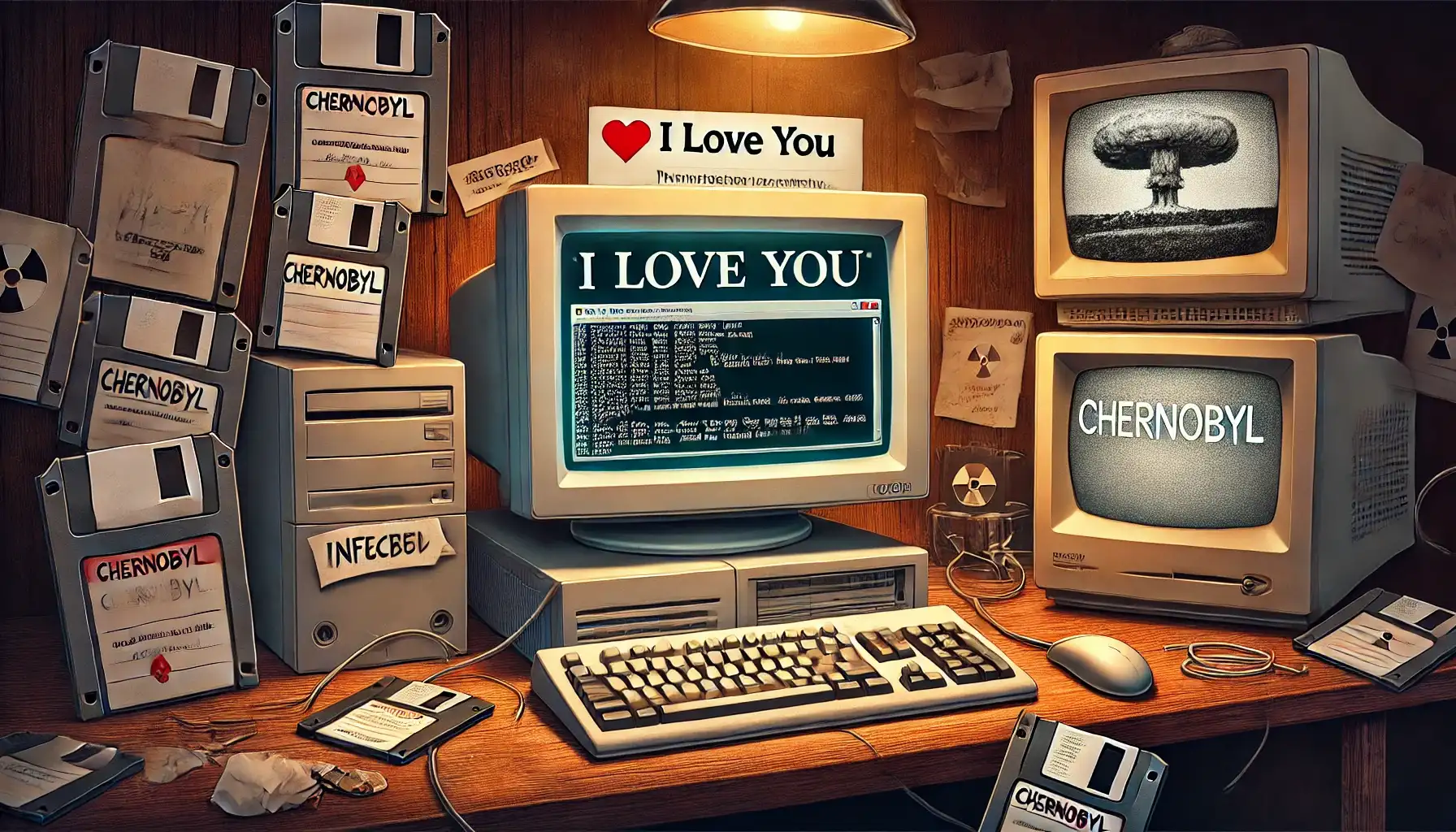 I LOVE YOU ve Çernobil Virüsleri! Görseli